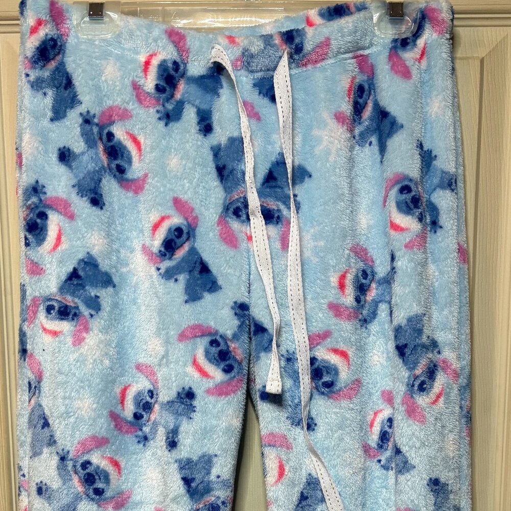 Women's  Disney Stitch Size M - Soft Blue Lounge Sleep Pants 30" x 28"